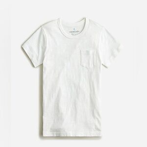 J Crew Kids' garment-dyed pocket T-shirt AJ061 L White
